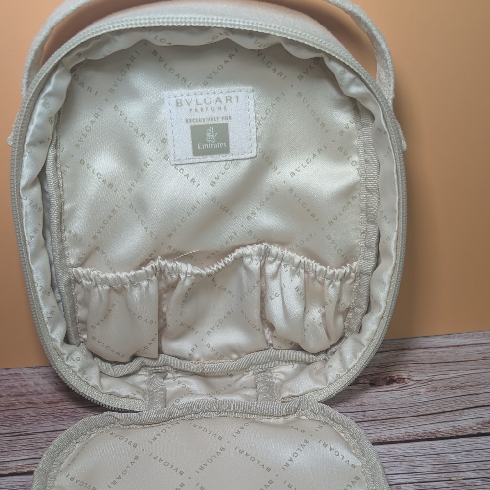 Bulgari Cream Quilted Cosmetic Case